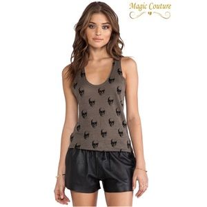 Skull Cashmere Brown Linen Skulls Tank Top💀🖤💀